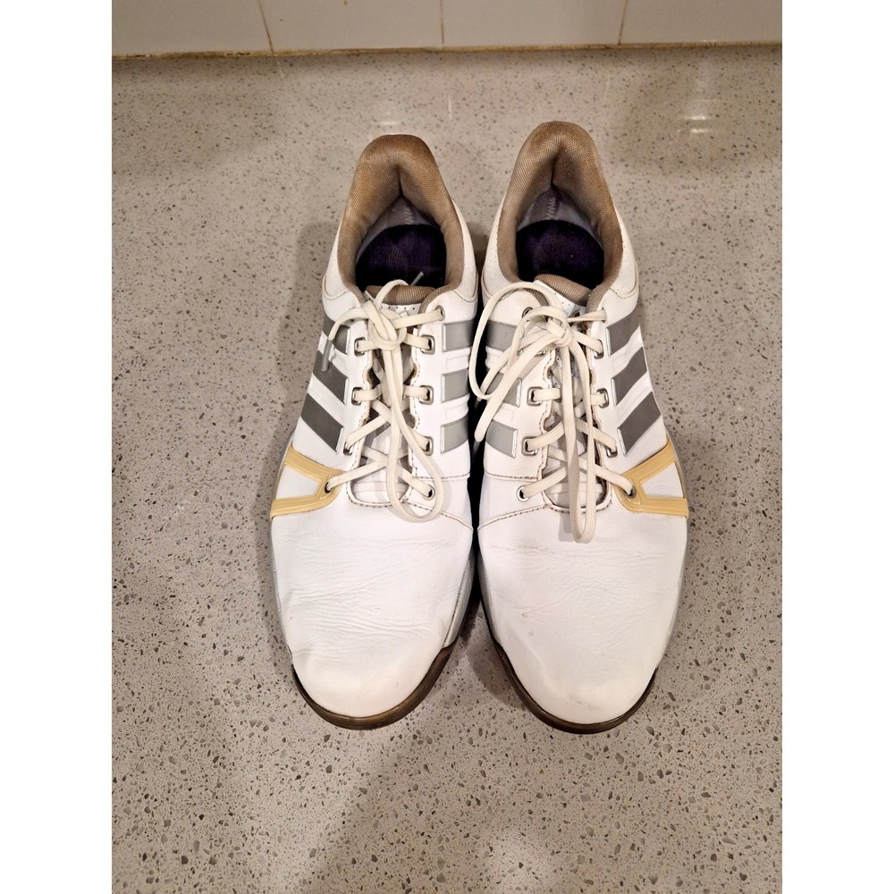 Adidas Adipower ultra Boost 2 Golf Shoe Spikes Size 10 Men White Leather - Picture 6 of 10